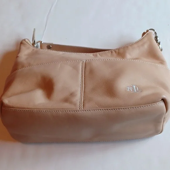 Ralph Lauren small/medium light tan leather sachel bag - Picture 3 of 12